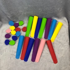 Silicone Ice Pop Molds Popsicle Maker Molds 7 Vibrant Colors Set of 13							...