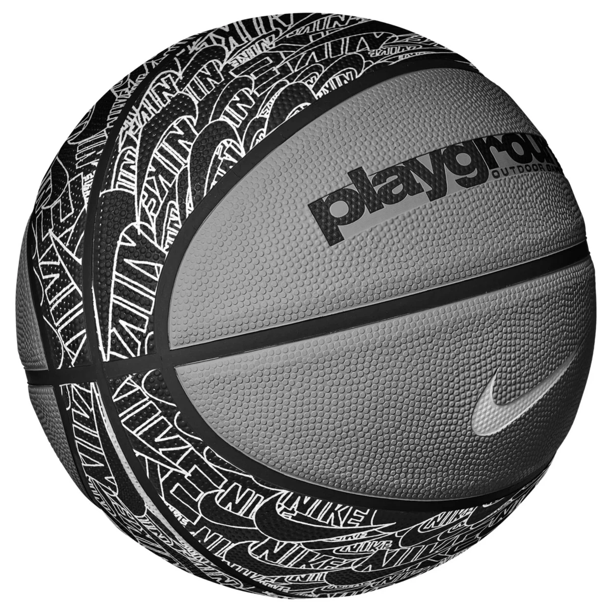 Bola de Basquete Nike Everyday Playground 8P Graphic Deflated Preta e Branca