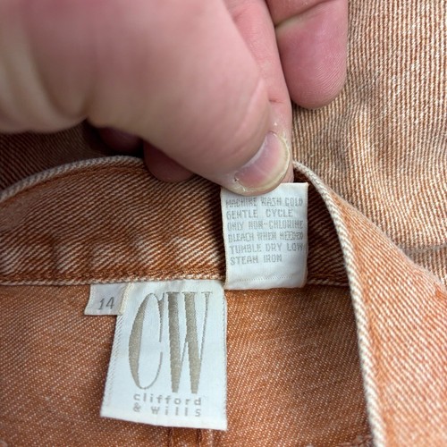 Clifford Wills Girls Jeans High Waist Button Closure Cotton 14 Orange - Picture 5 of 9