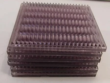 Lot of 6 Antique Purple Tinted Luxfer 4" Glass Window Saw Tooth Prism Tiles