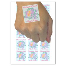 Mermaid Hair Don't Care Temporary Tattoo Water Resistant Fake Body Art Set
