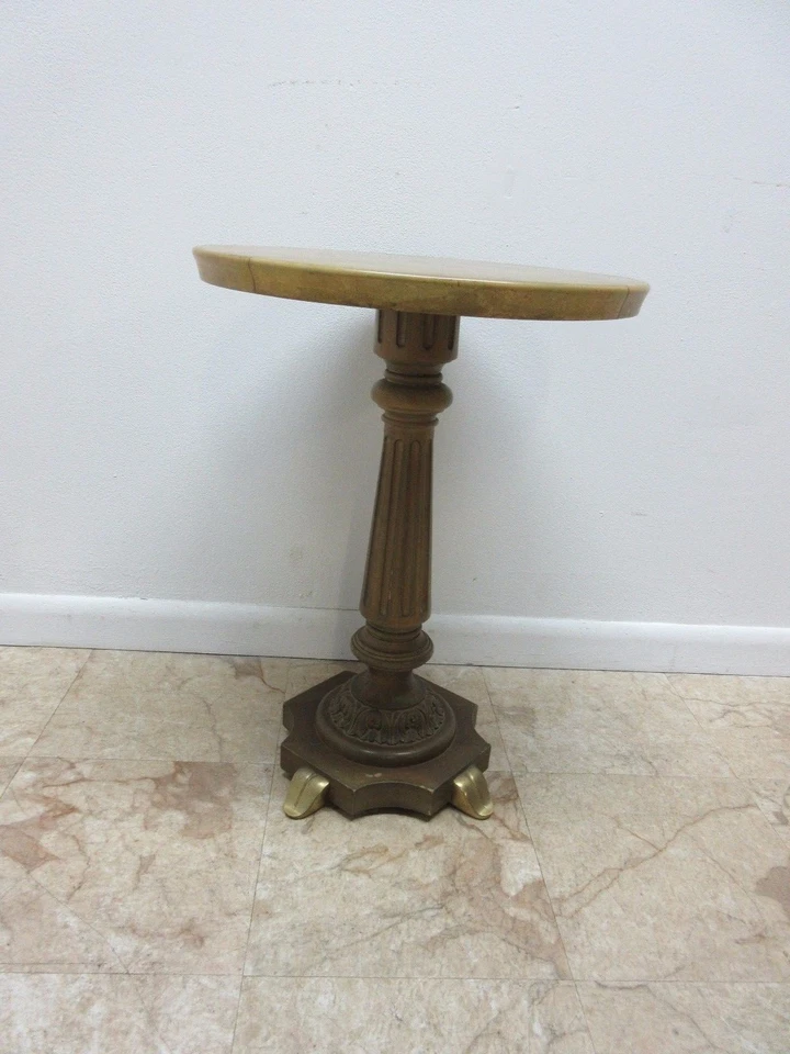 Винтажный латунный мрамор с искусственной краской французское регентство резной пьедестал лампа конец стола B - Изображение 4 из 4