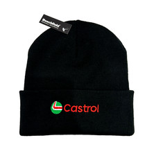 Original CASTROL Beechfield Black Beanie Hat - One Size Acrylic Soft-Touch NEW