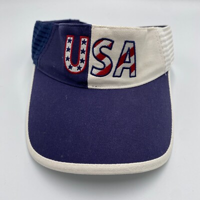 USA America Great Again Fourth Of July Adjustable Visor Hat Cap Blue