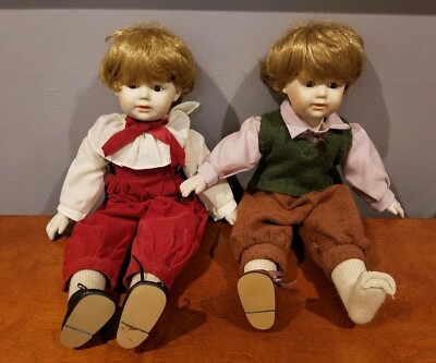 Vintage Porcelain Dolls JDK Kestner 16'' Marked 247  Boy and Girl (Musical)