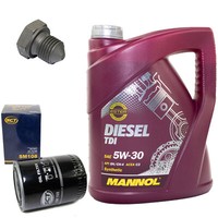 MotoröL Set 5W-30 5 Liter + ÖLfilter SM 108 + Schraube FüR Audi 80 100 VW Passat