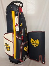 MALBON GOLF Caddy Bag Stand Type Navy Synthetic Leather 5-way w/Hood cover