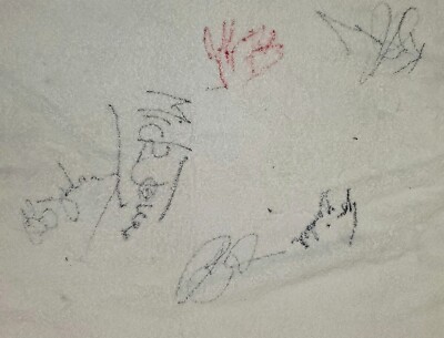 FOREIGNER towel ( AUTOGRAPHED) + TICKET ( AUTOGRAPHED) + PICK