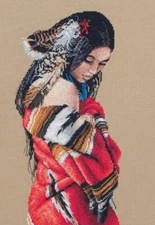 CROSS STITCH PATTERN INDIAN AMERICAN WOMAN CROSS STITCH USB DVD MICRO SD