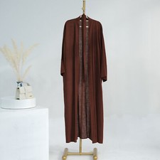 Ramadan Abaya Muslim Women Open Cardigan Dress Dubai Kaftan Islam Arab Robe Gown