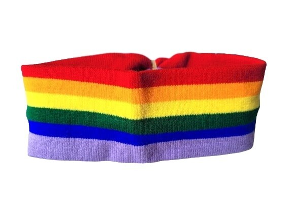 NEW Rainbow Polyester Fabric Knitted Headband Bandeaux 19x6.5cm Fashion Hair