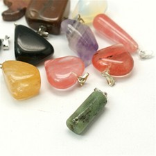 Dijes colgantes de piedras preciosas mixtas de 50 piezas con fornituras de hierro 15~35x8~28x5~20 mm