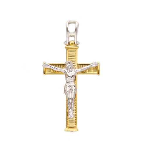 Chaine Or Homme Lucchetta U2013 Pendentif Jésus-Christ Sur La Croix En Or Jaune 14 Carats Sans Chaîne (baptême, Première Communion, Confirmation) U2013 Pendentif En Or 585 Pour Bracelets Et Colliers (jusqu'à 4