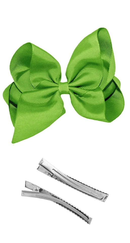 WD2U Girls 6" Classic Style Large Boutique Grosgrain Hair Bow Alligator Clip - Image 2 of 4