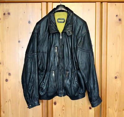Lederjacke von Scapati aus den 80ern Retro XXL Schwarz gebraucht unbeschädigt
