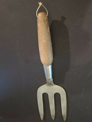 Vintage Made In Japan Stainless Steel Wood Handle Hand garden Fork Tool