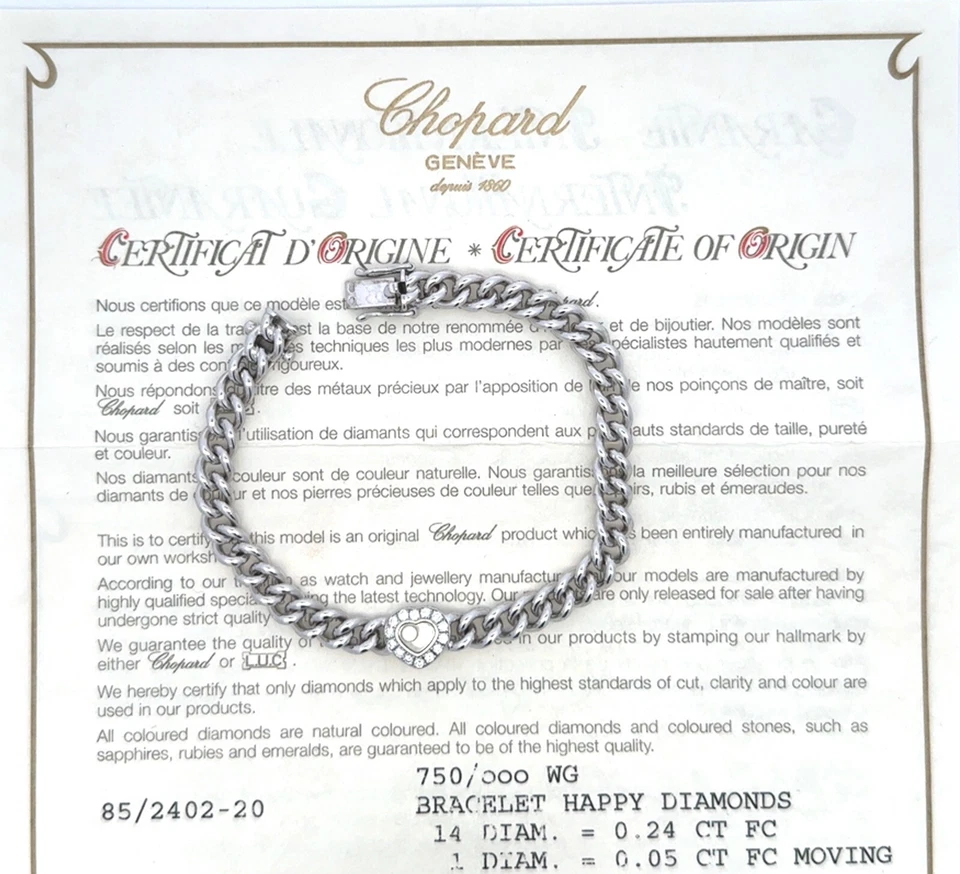 Brazalete Chopard Happy Hearts de oro blanco de 18 quilates con pavé de diamantes Foto 2 de 3