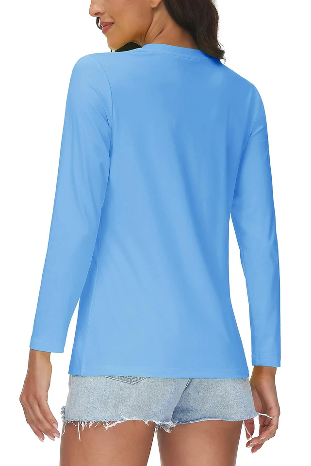 Женские UPF 50 + длинным рукавом УФ топы быстро сухой Athletic футболки спортзал туризм солнца рубашки - Изображение 2 из 4