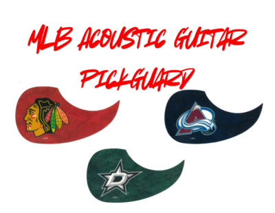 NHL Acoustic Pick Guard Woodrow Guitar by The Sports -Stars Avalanche Blackhawks