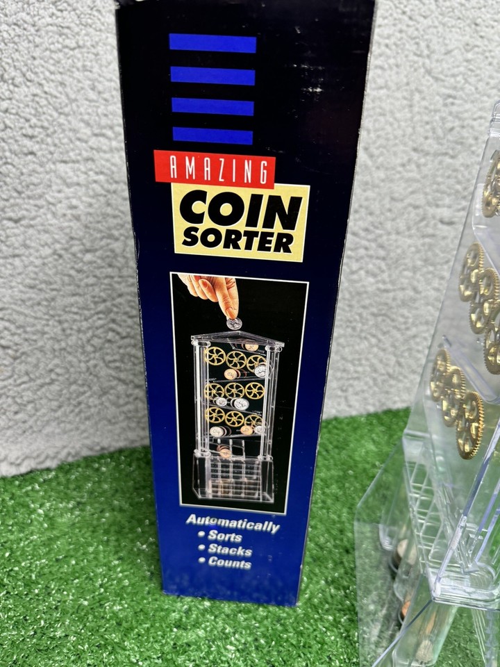 Vintage AMAZING COIN SORTER Change Counter Plastic Gears Money Bank eBay
