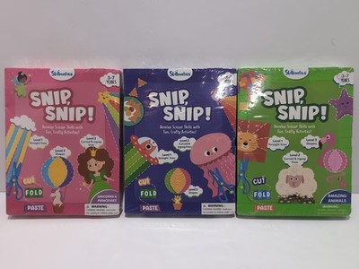 3 Skillmatics Snip Snip Sets, Scissor Skills Activity Book Art & Craft For Kids