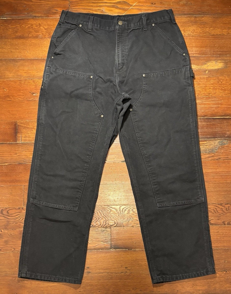 Carhartt Double Knee Mens Black Pants Jeans B136 BLK 36X30 Loose