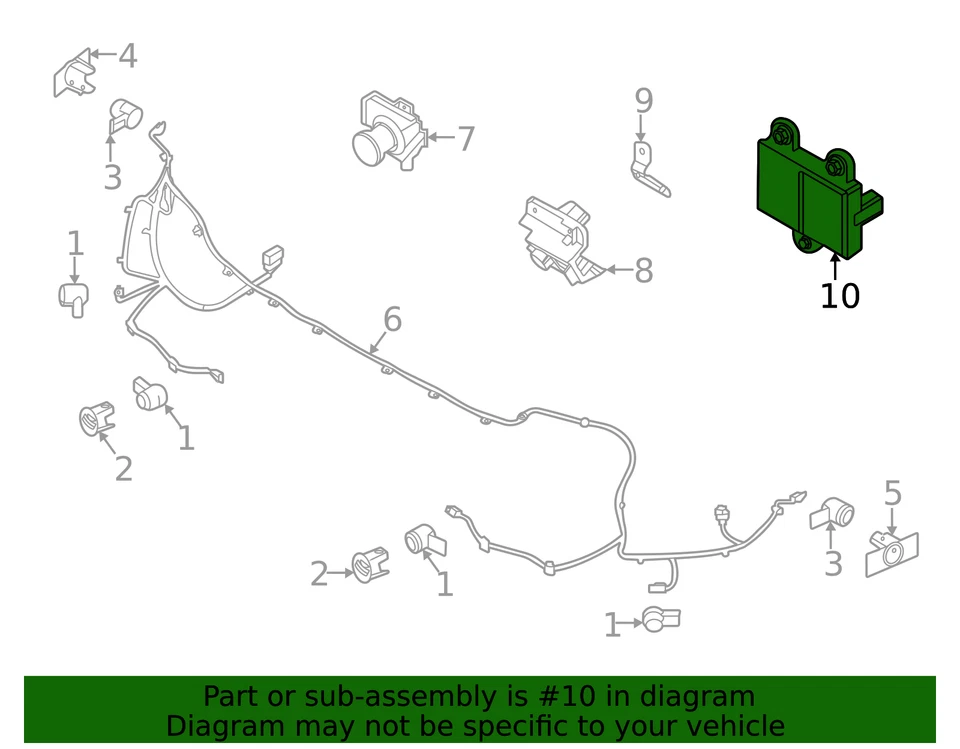 Sensor de distancia original Ford 2021-2024 Ford LK4Z-9E731-B Foto 2 de 3