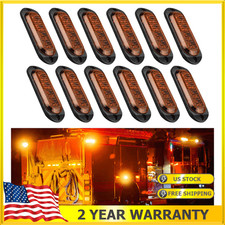 4Pcs LED Side Marker Amber Light Clearance Lamp Fit Truck Trailer Waterproof 12V