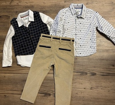 Boboli Toddler Boys Set of 3 18m-2t Long Sleeve Shirts and Pant