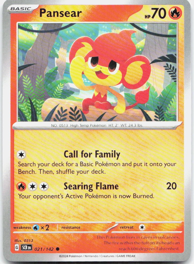 Pansear 21/142 Common Stellar Crown Pokemon Lightly Played