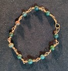 "7 1/2" 14k Gold Filled Bloodstone Bracelet