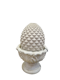 Kaemingk Artichoke Stone Effect LED Garden Water Feature White Natural (Faulty)