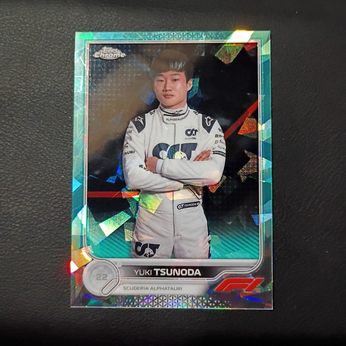 2022 Topps Chrome Sapphire Formula 1 F1 Yuki Tsunoda #61 Aqua /99 Portrait