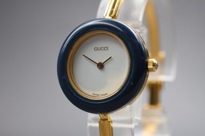 GUCCI レディース アナログウォッチ Near MINT] Gucci Change Bezel 1100-L Navy blue 26㎜ Qz Woman's