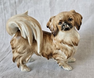 Augarten Austria Pekingese Dog Figurine Tibetan Spaniel