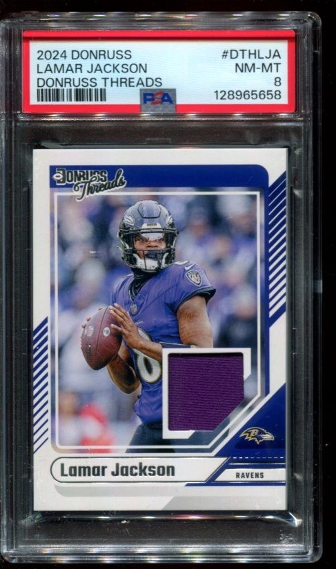 2024 Panini Donruss - Donruss Threads #DTH-LJA Lamar Jackson PSA 8