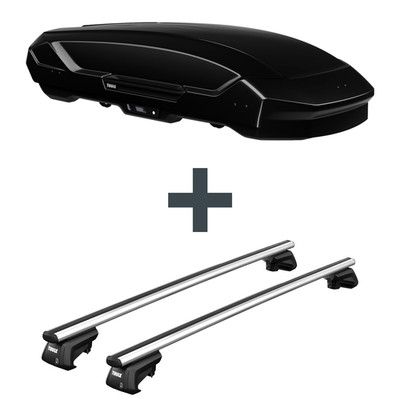 Dachbox Thule Motion 3 L + Dachträger Thule SmartRack XT für Toyota Previa TCR