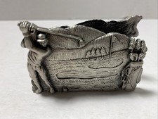 Pewter Golfer on Golf Course Theme Business Card Holder Dual Side