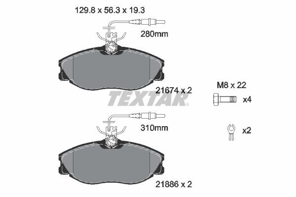 Textar Bremsbelagsatz, Scheibenbremse 2167403 FüR CitroËN Peugeot-image