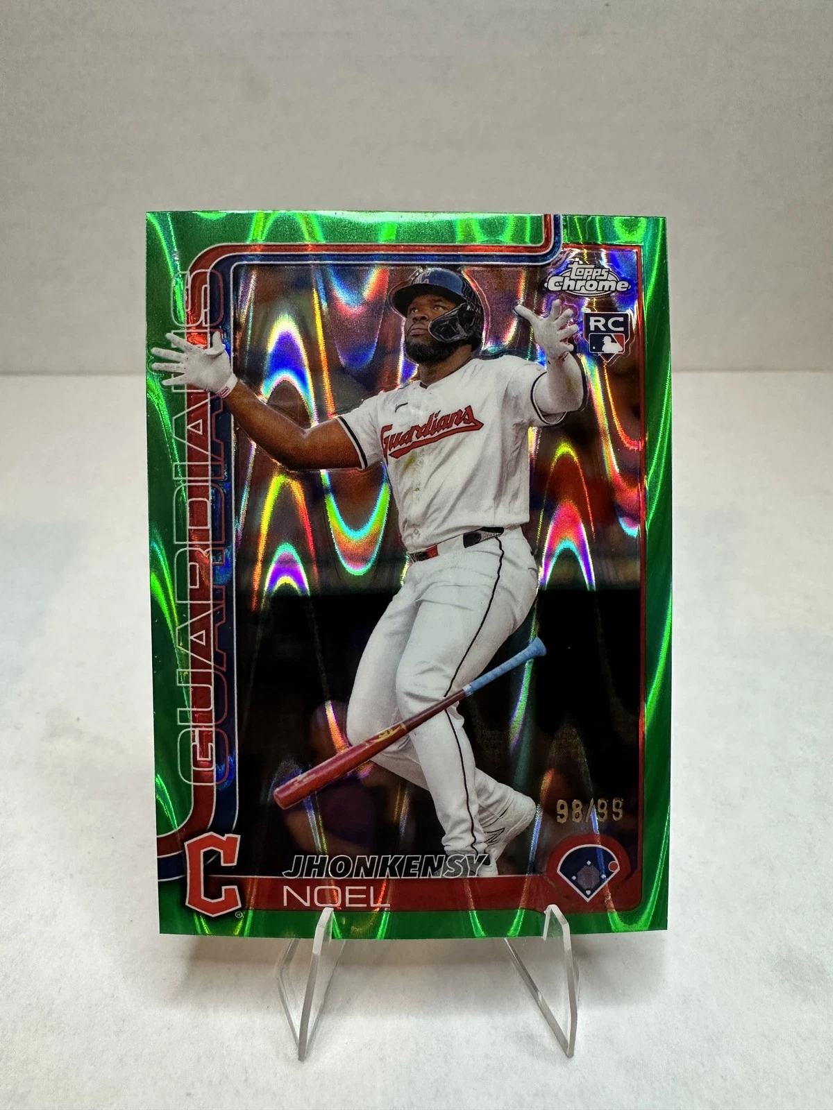 2025 Topps Chrome #291 Jhonkensy Noel Green Raywave Refractors #/99