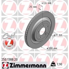 ZIMMERMANN Bremsscheiben hinten Ø330 mm außenbelüftet für FORD USA Mustang