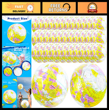 36 Pcs Inflatable World Globe 16" PVC Beach Ball Toys for Kids Party Decor