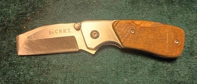 CRKT 4020RH Graham Stubby folding razel 2'' blade ram horn handle scales