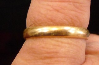 Vintage 10 Kt Gold Filled GF Simple Plain Wedding Band Ring Sz 9 1 Gram