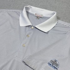 Peter Millar Polo Shirt Mens 2XL White Short Sleeve Collared Summer Comfort