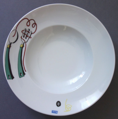 4 Pastateller Spaghetti Teller Thomas Rosenthal Löffel Gabel Dekor