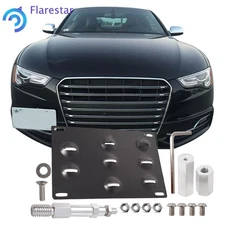 For Audi A4 A5 A7 2008-15 Front Bumper Tow Hook License Plate Mount Bracket