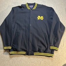 VTG Champs NCAA Michigan Wolverines Button Up Jacket - Mens Size XXL - Blue