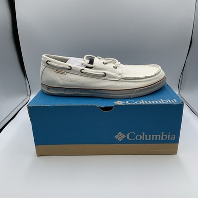 Columbia Mens 12 White Vulc N Vent Boat Canvas Casual Omni Grip Shoe