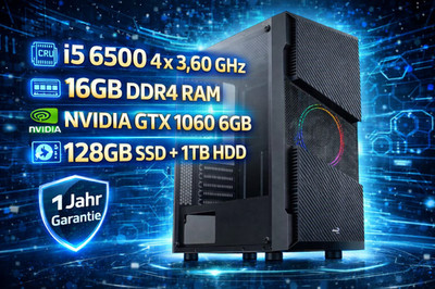 Gamer Gaming PC - 16GB DDR4 - intel i5 4x 3,60GHz - NVIDIA GTX 1060 6GB